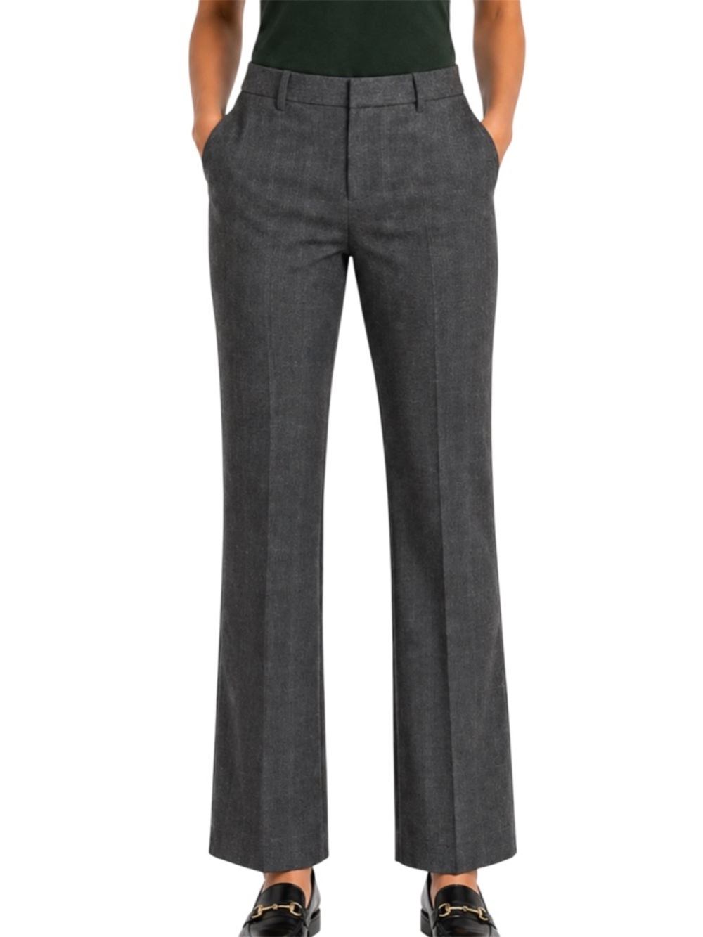 TOMMY HILFIGER Grey Plaid Wool Straight Leg Pant US 8
